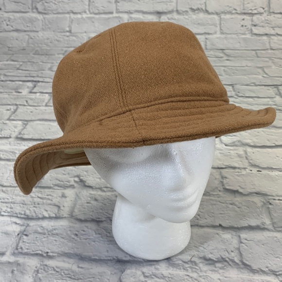 Banana Republic Wool Laine Bucket Hat Brown& tan Made in Italy Lined - Picture 1 of 11